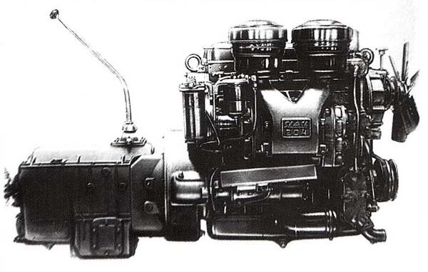 Двухтактный двигатель «ЯАЗ-204» с коробкой передач